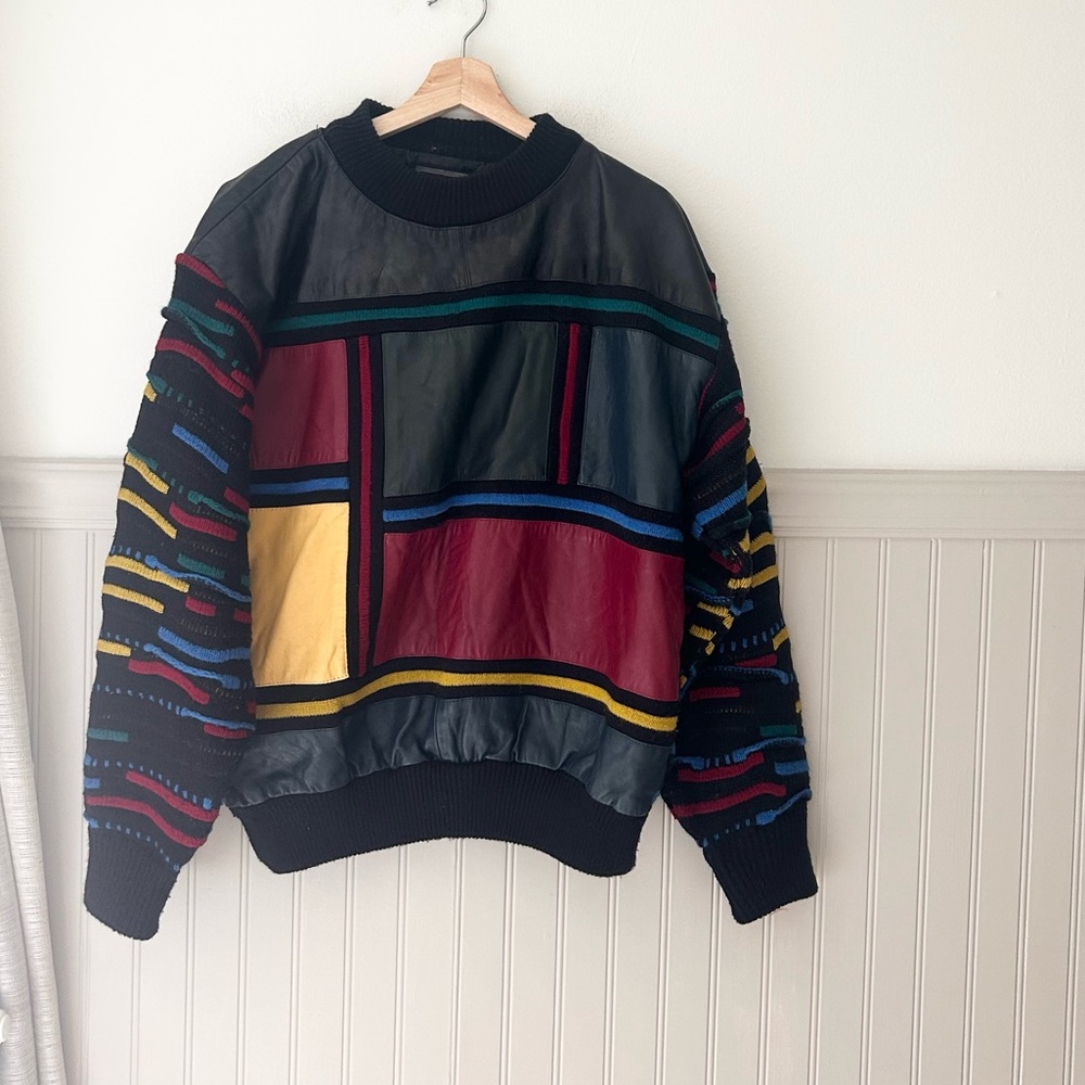 Vintage 90s Saxony Hip Hop Multicolor Crewneck Sweater No SIZE Tag